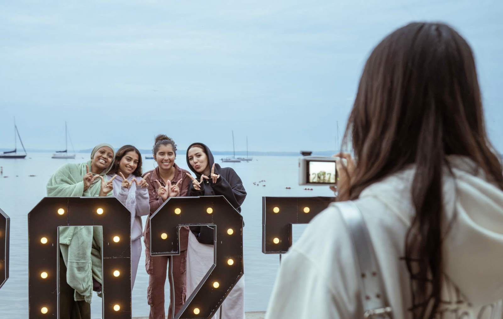 Seniors pose for a photo at Senior Sunrise